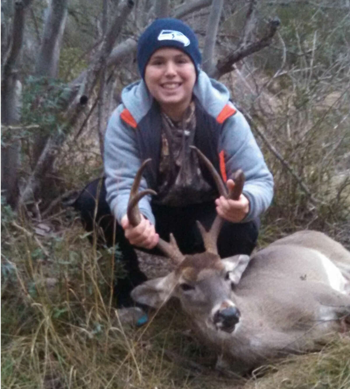 "Holden Craver, 10 years old, of Nederland killed this 8 point in Junction, Texas on December 27."