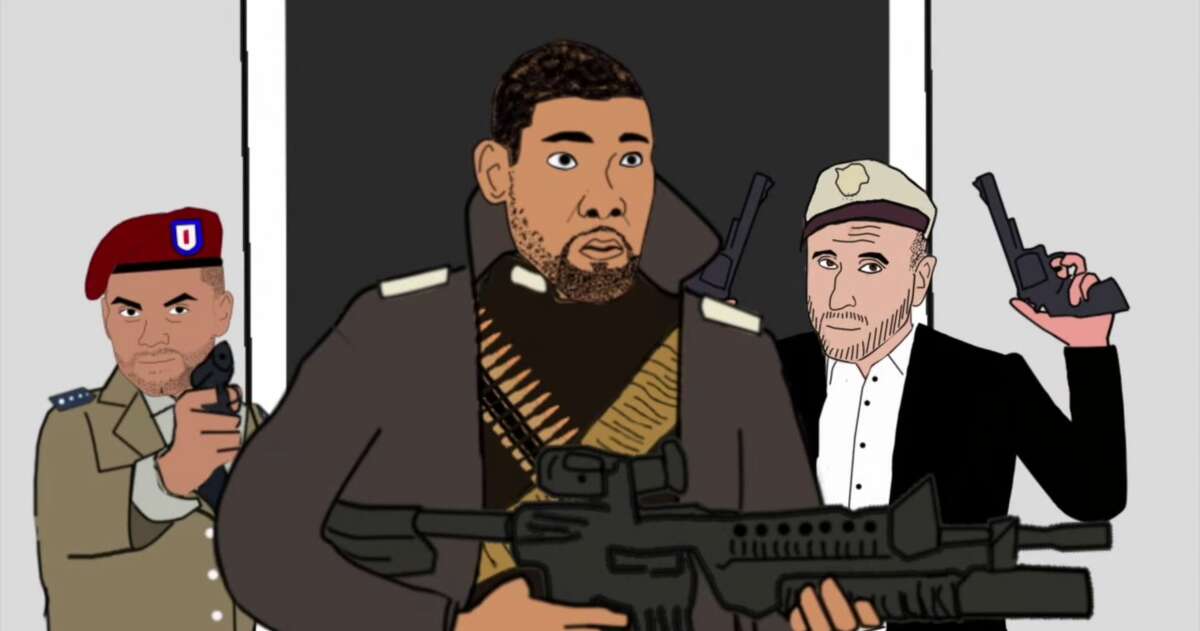 An animated video created by an economics lecturer in California reimagines the San Antonio Spurs and coach Gregg Popovich as members of a "crack international commando unit" that "survive as soliders of fortune and on their million-dollar salaries."