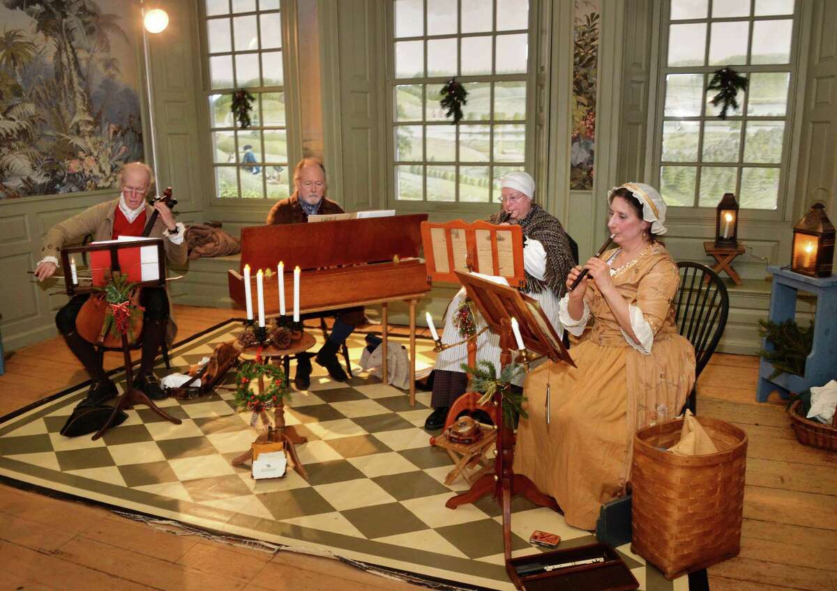 The 18C music ensemble Liaisons Plaisantes performs duringTwelfth Night festivities at the Schuyler Mansion Saturday Jan. 10, 2015, in Albany, NY. (John Carl D'Annibale / Times Union)