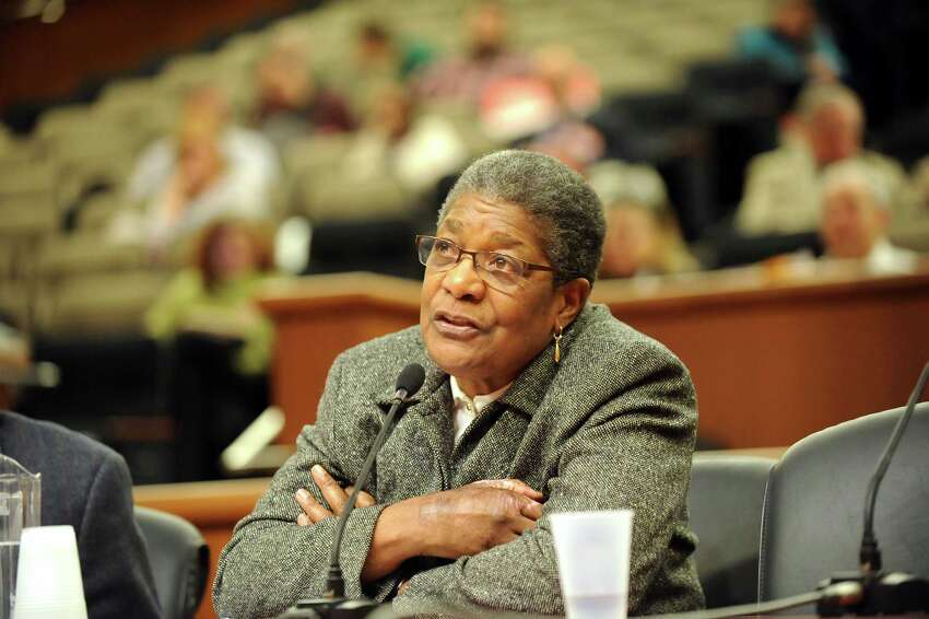 Cessie Alfonso, member of the Citizens Action Board of Directors, speaks during a public hearing on a state bill to create single payer health coverage on Tuesday, Jan. 13, 2015, at the Legislative Office Building in Albany, N.Y. (Cindy Schultz / Times Union)