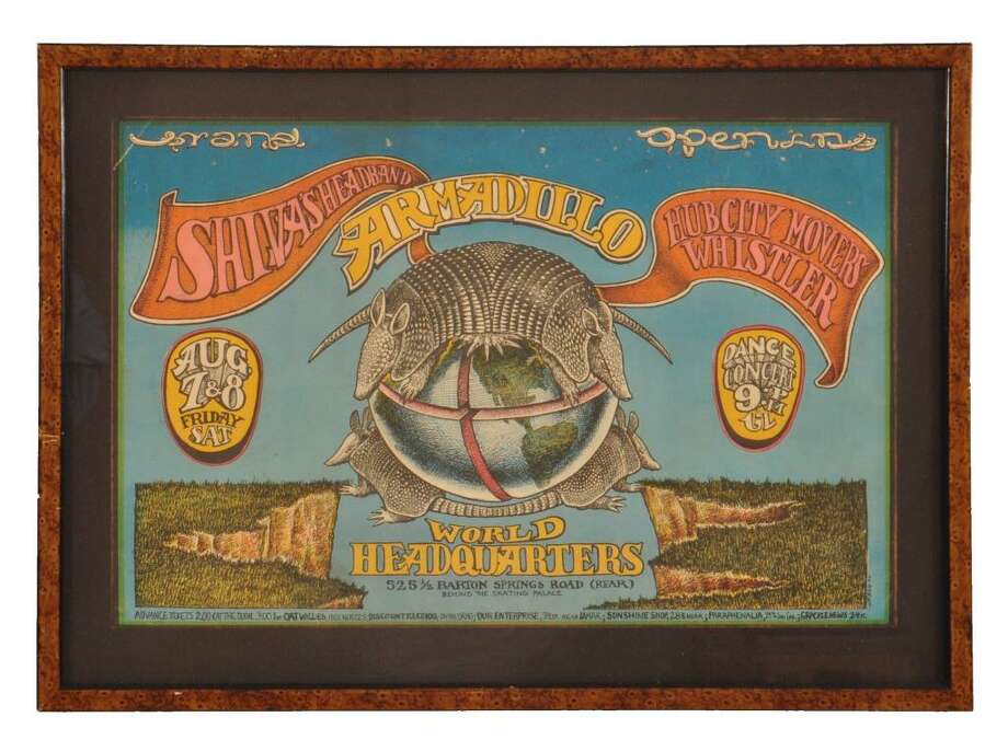 Memorabilia from Armadillo World Headquarters, a Texas music legend