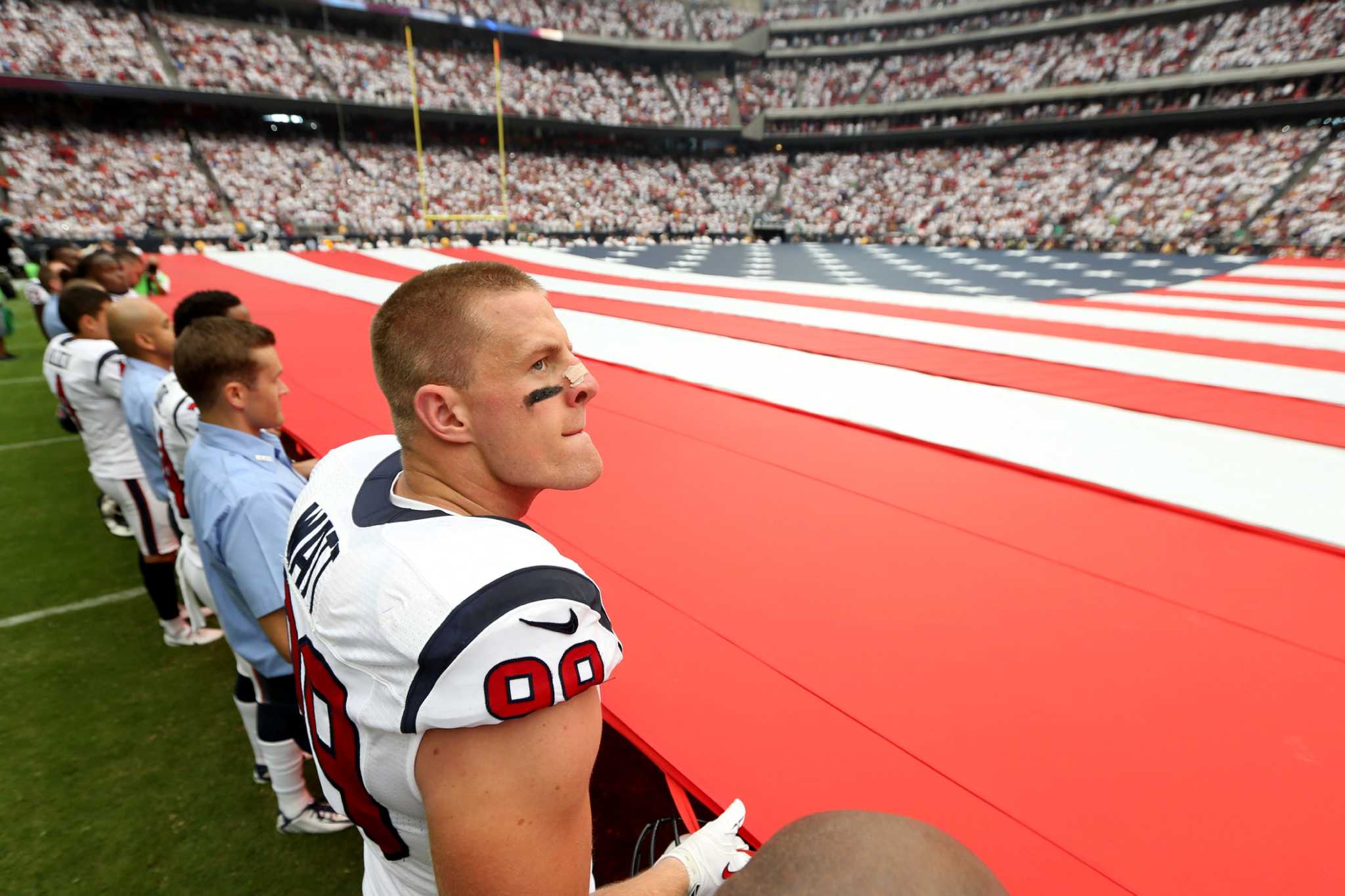 J.J. Watt roams the area meeting fans when he's not doing football things