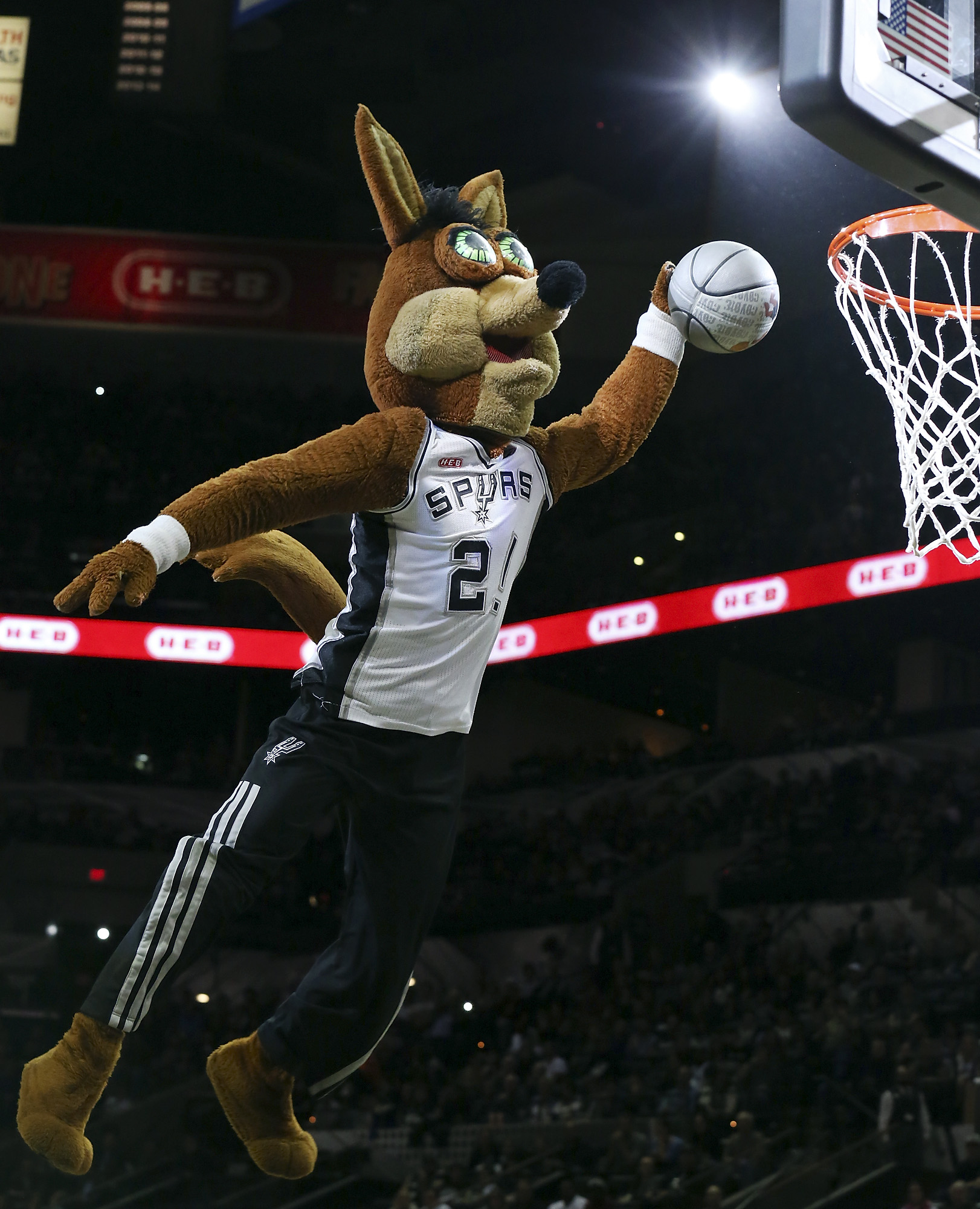 Spurs coyote mascot dressed as Batman nets a real bat - not making this up