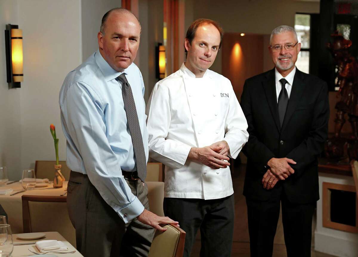 BCN Taste & Tradition Owner Ignacio Torras left, Chef Luis Roger center, and Manager Paco Calza Wednesday, Jan. 14, 2015, in Houston. ( James Nielsen / Houston Chronicle )
