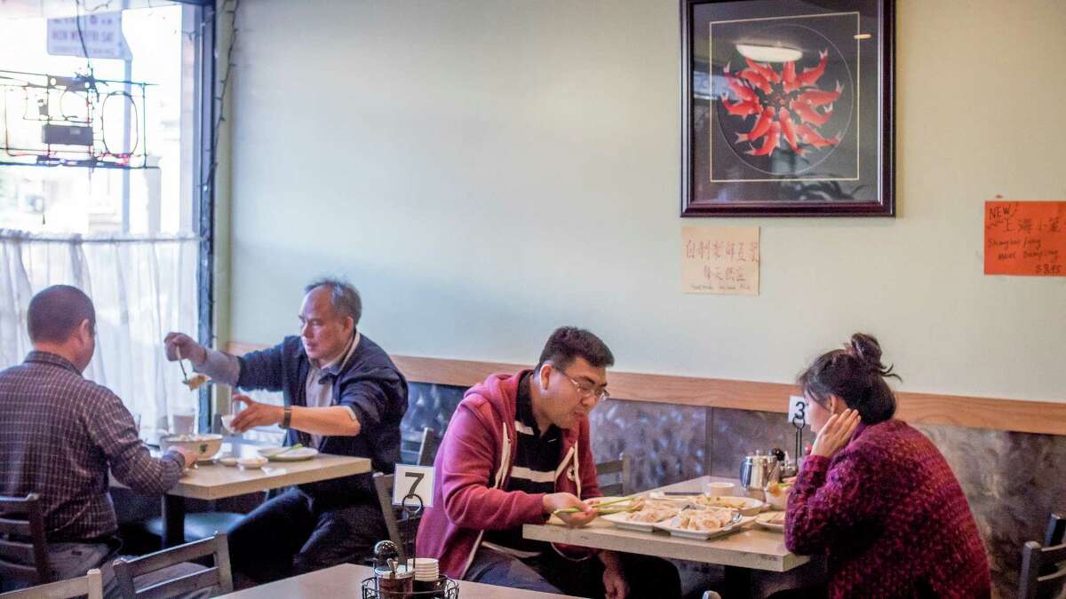 Diners have lunch at China North Dumpling in San Francisco.