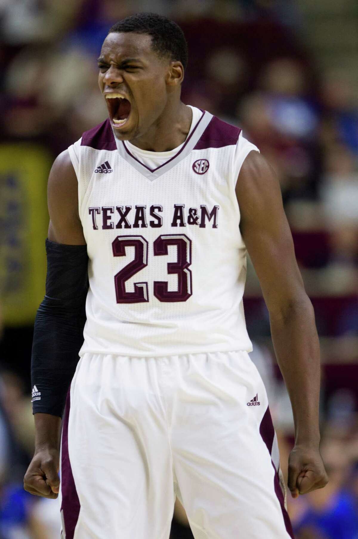 Danuel House has given A&M 13.5 points and 4.1 rebounds per game after transferring from Houston.