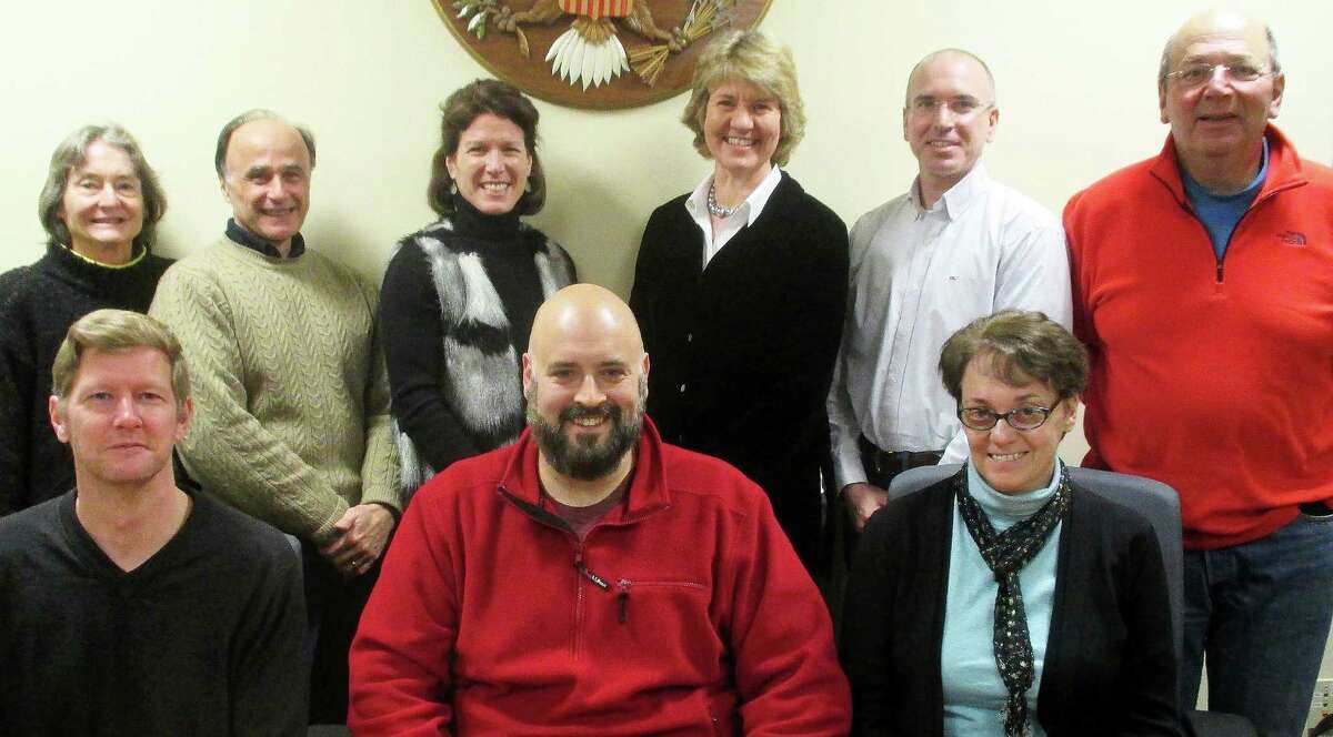 Members of the town's new Bicycle & Pedestrian Committee include, seated from left, are Edward F. Lane, secretary; Keith Gallinelli, chairman, and Laura L. O'Brien, vice chairwoman; standing from left, Elizabeth B. Gardner, Dr. Robert Tota, Karen Secrist, Linda A. Lach, William Pollack and Donald Hyman.