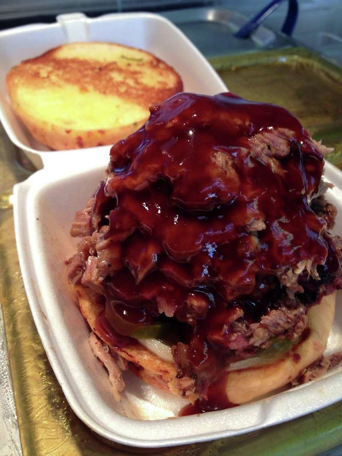 Barbecue sandwich from B-Daddy’s BBQ. Courtesy