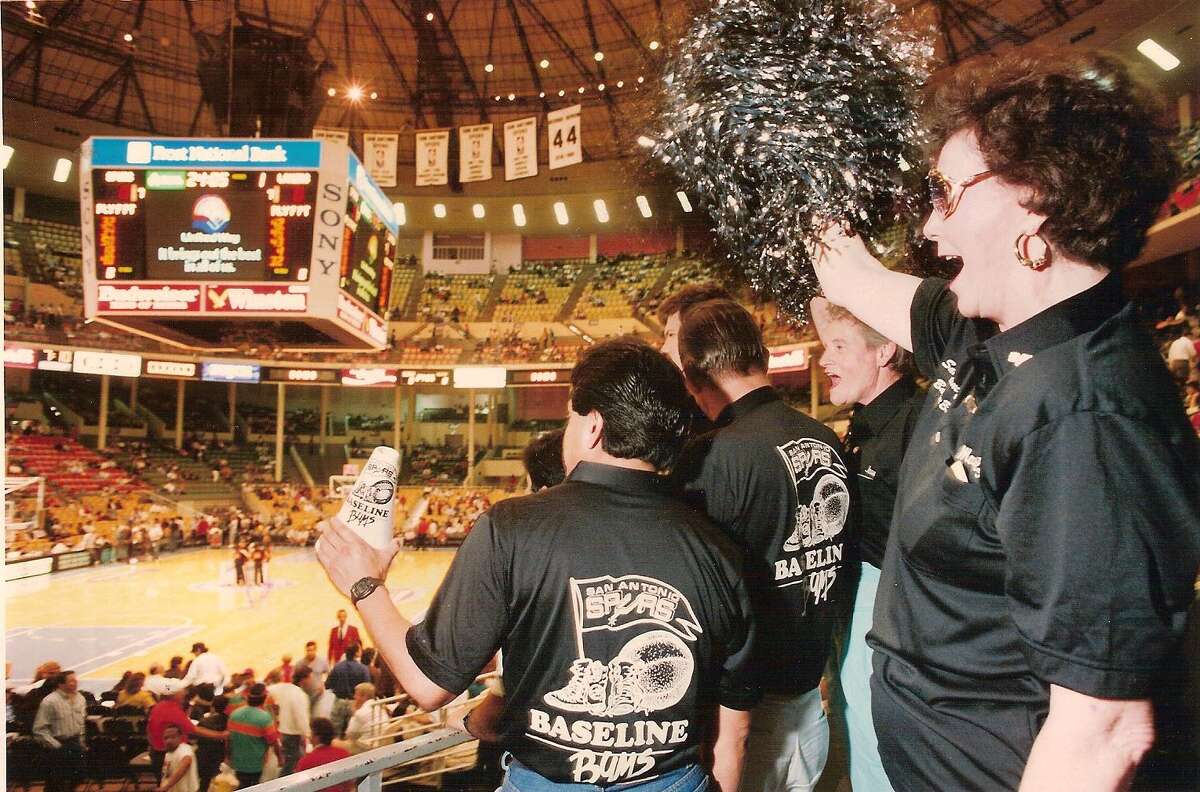 The Baseline Bums is a club of die-hard Spurs fans volunteer for the team. The group has been around since the Spurs' first game in 1973.