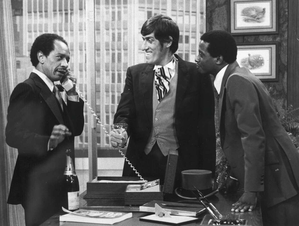 Sherman Hemsley (left), Paul Benedict and Damon Evans in an episode of “The Jeffersons.”