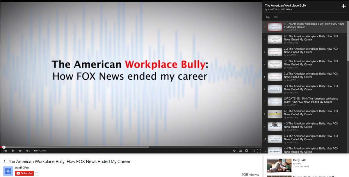 A series of YouTube video's titled "The American Workplace Bully: How FOX News ended my career" was published by Phillip Perea.