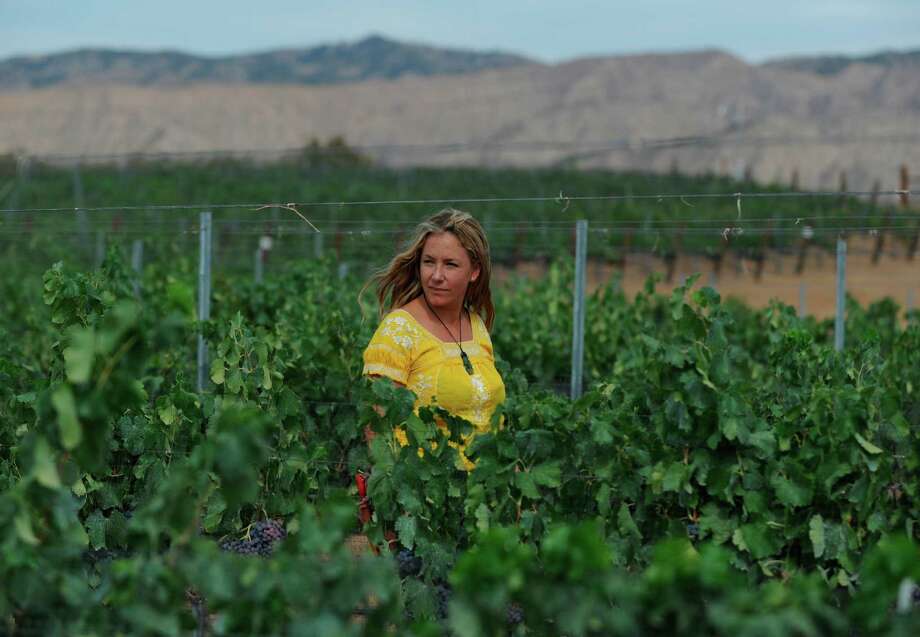 Angela Osborne at a vineyard in Ventucopa (Santa Barbara County) where she picks Grenache grapes for her label, A Tribute to Grace Wine Company. Photo: Erik Castro / Photo By: Erik Castro / ERIK CASTRO © 2015 all rights reserved