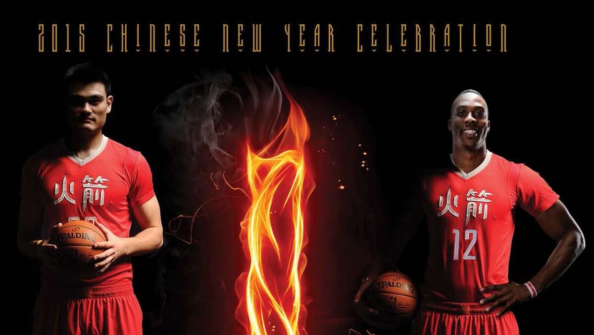 Rockets, 2014-15 The Rockets wore these uniforms in February 2015 to celebrate the Chinese New Year.