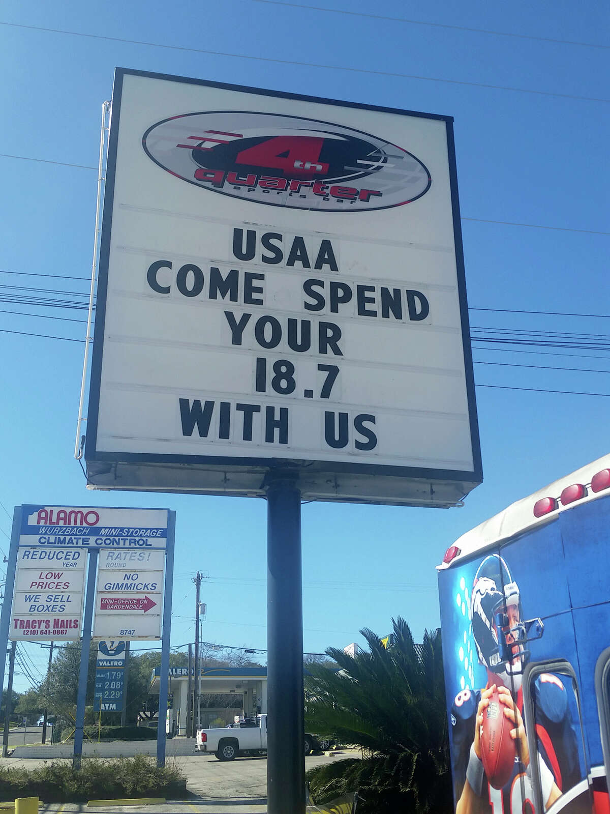 The 4th Quarter Sports Bar, 8779 Wurzbach, reaches out to USAA employees after they found out what their bonus would be.