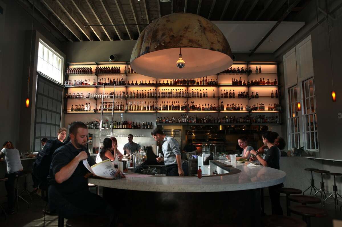 Hard Water: Don't be fooled by the large curved bar, the Embarcadero bar only has 16 seats and the counter seats along the walls fit about 15 on each side.  Pier 3