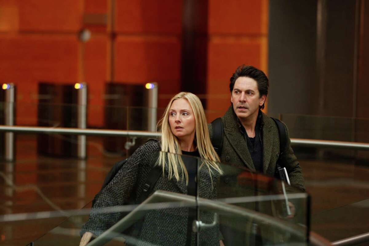 Hope Davis and Scott Cohen as Katya and Mark O’Connor, formerly spies for Russia, in “Allegiance.”