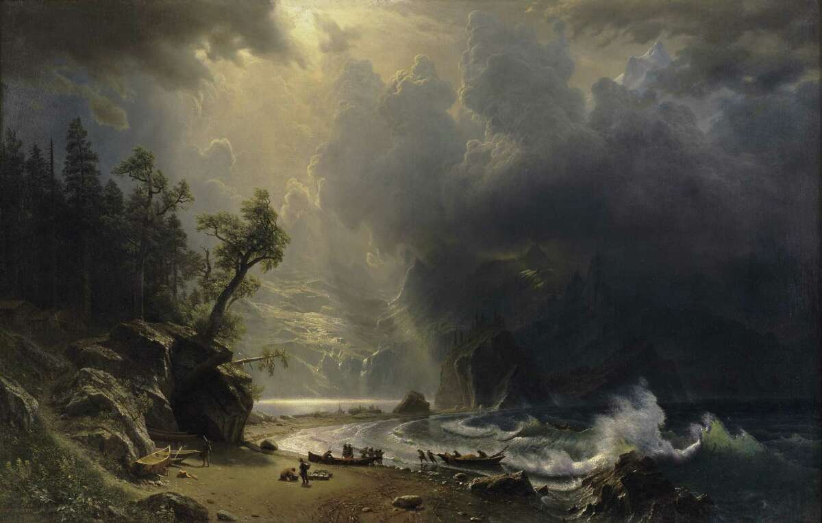 Albert Bierstadt (German, 1830?–1902), Puget Sound on the Pacific Coast, 1870. Oil on canvas, 52 1/2 x 82 in. Seattle Art Museum, Gift of the Friends of American Art at the Seattle Art Museum, with additional funds from the General Acquisition Fund, 2000.70 [Photo: Howard Gisk]