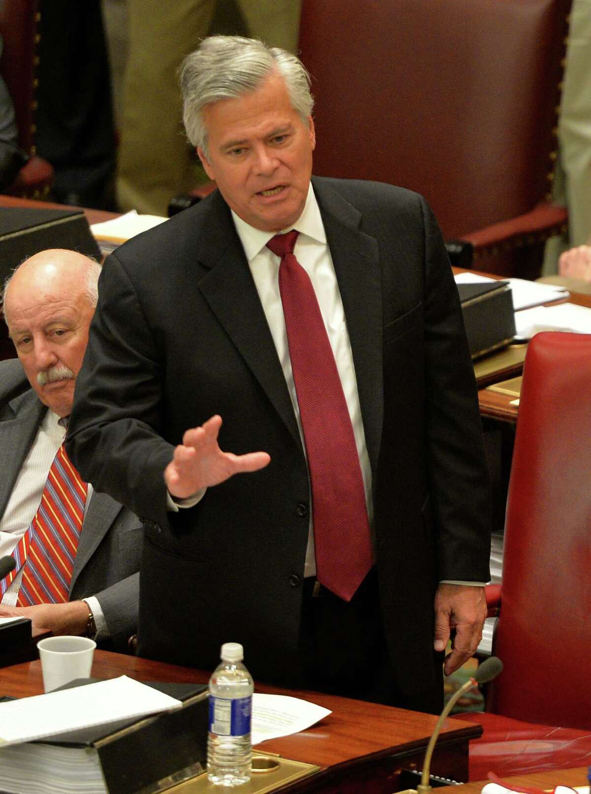 Senate Republican leader Dean Skelos speaks on the Senate floor Friday afternoon, June 20, 2014, at the Capitol in Albany, N.Y. (Skip Dickstein / Times Union archive)
