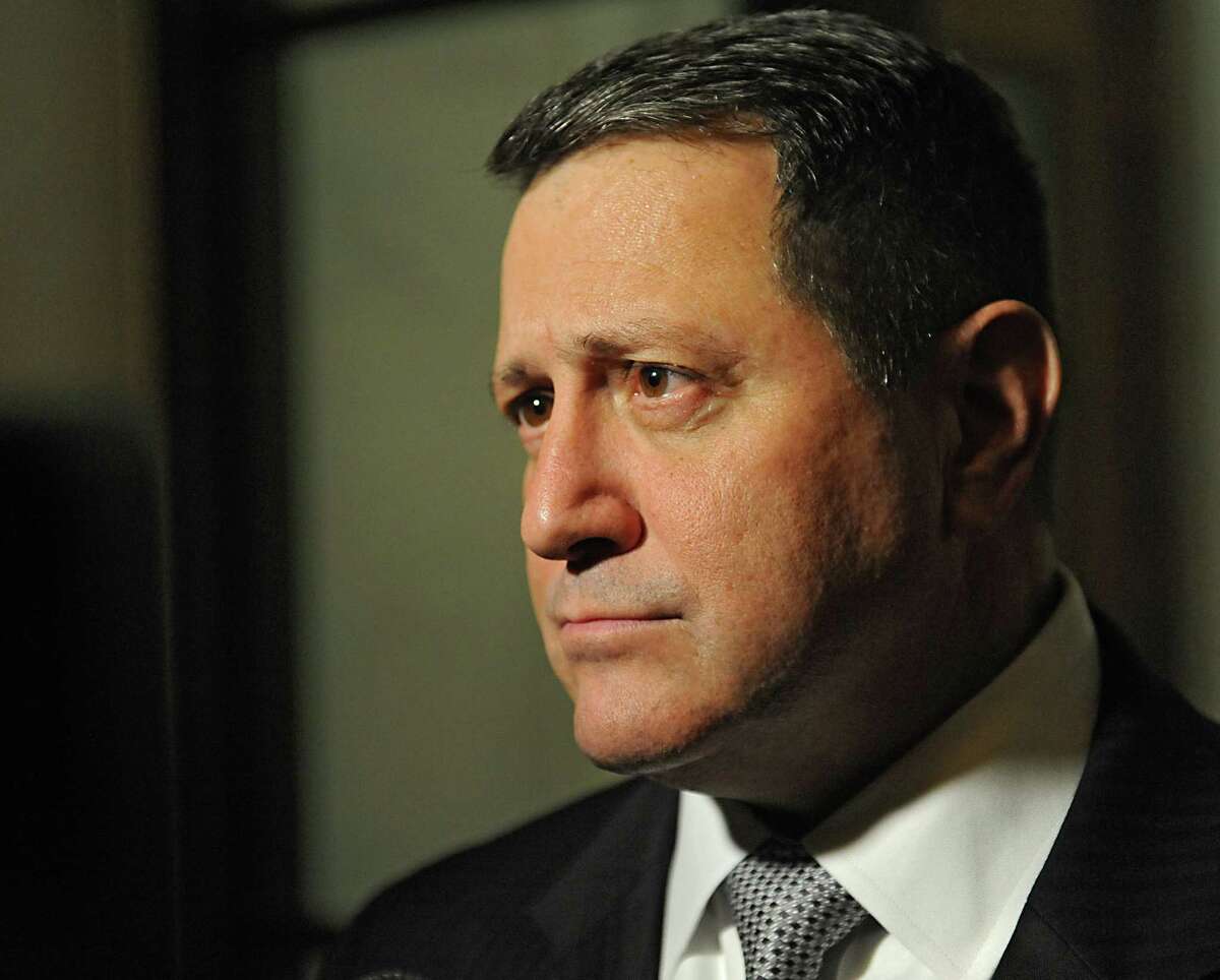 Assembly Majority Leader Joseph Morelle talks to the press after the Democratic Assembly members held a meeting concerning Speaker Sheldon Silver Monday, Jan. 26, 2015, at the Capitol in Albany, N.Y. (Lori Van Buren / Times Union)