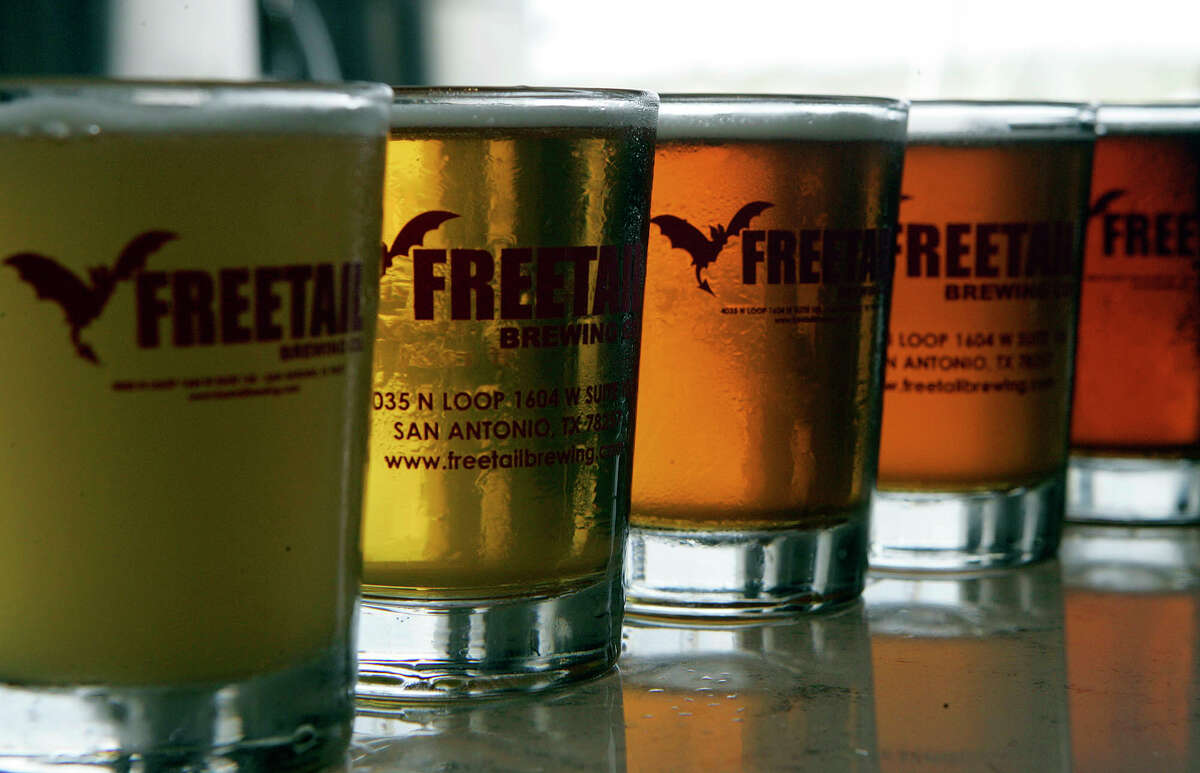 A flight of Freetail Brewing Co. beer.