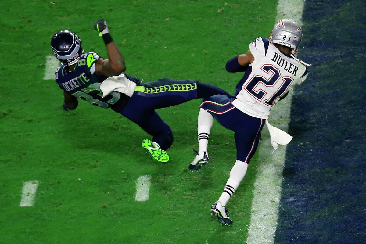 No. 2: The Butler did it The game: Super Bowl XLIX The date: Feb. 1, 2015 The setting: University of Phoenix Stadium, Glendale, Ariz. The protagonists: Malcolm Butler, Russell Wilson, Pete Carroll The circumstances: A near-miraculous acrobatic catch for a 33-yard gain by Jermaine Kearse, giving Seattle a first down at the Patriots' 5, would have been high on this list had the outcome turned out differently. Trailing by four points, the Seahawks still needed to get into the end zone for the victory, but they had 66 seconds in which to do it and the best short-yardage back in the NFL in Marshawn Lynch to take them there. The moment: Seattle coach Carroll got it right the first time, sending "Beast Mode" off left tackle for what became a 4-yard gain to the Patriots' 1. With 26 seconds left, Seahawks quarterback Wilson attempted a quick-strike pass to Ricardo Lockette in the end zone, but the Patriots' Butler diagnosed the play perfectly and stepped in front of Lockette to make the game-saving interception. Carroll conceded later that he feared giving New England's Tom Brady any precious extra seconds with which to counter. Yes, given a second chance, Carroll would change his mind. The upshot: Instead of Seattle becoming the youngest franchise to win back-to-back Super Bowls, the Patriots seized their fourth Lombardi Trophy 28-24 as Brady joined Terry Bradshaw and Joe Montana as the only quarterbacks with four victories.
