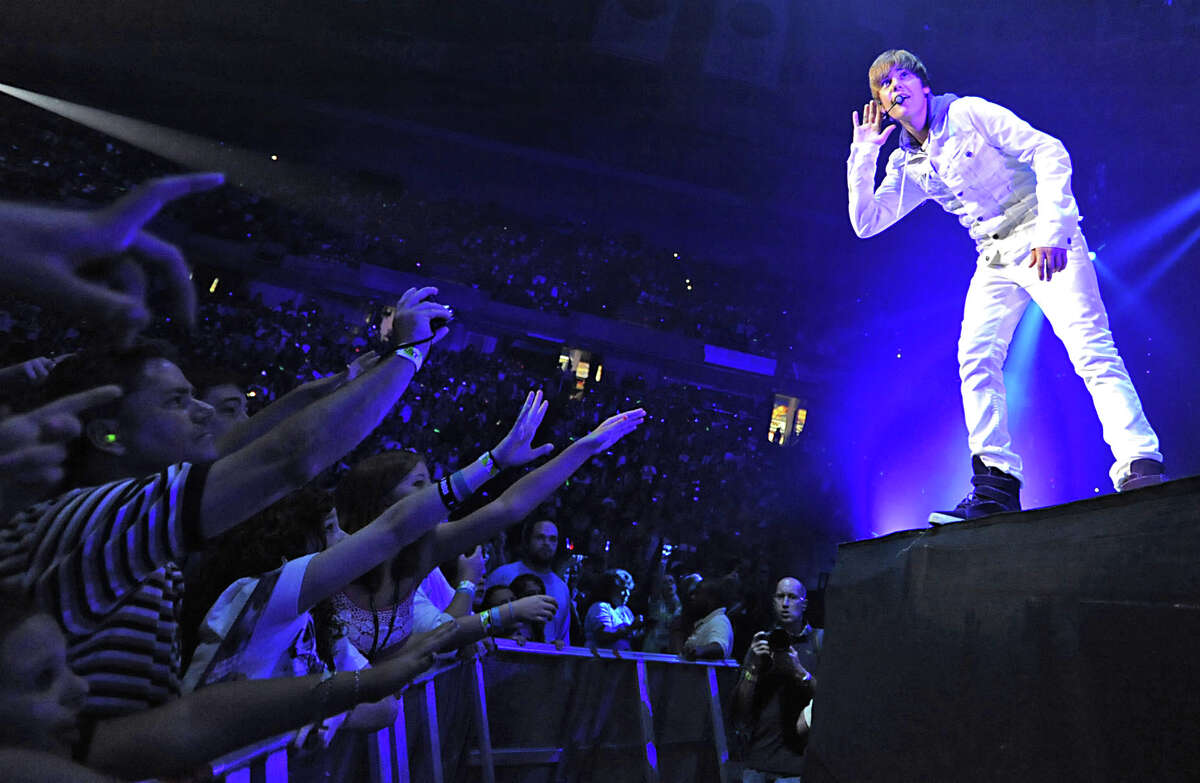 Singer Justin Bieber performs at the Times Union Center in Albany, NY on August 25, 2010. (Lori Van Buren / Times Union)