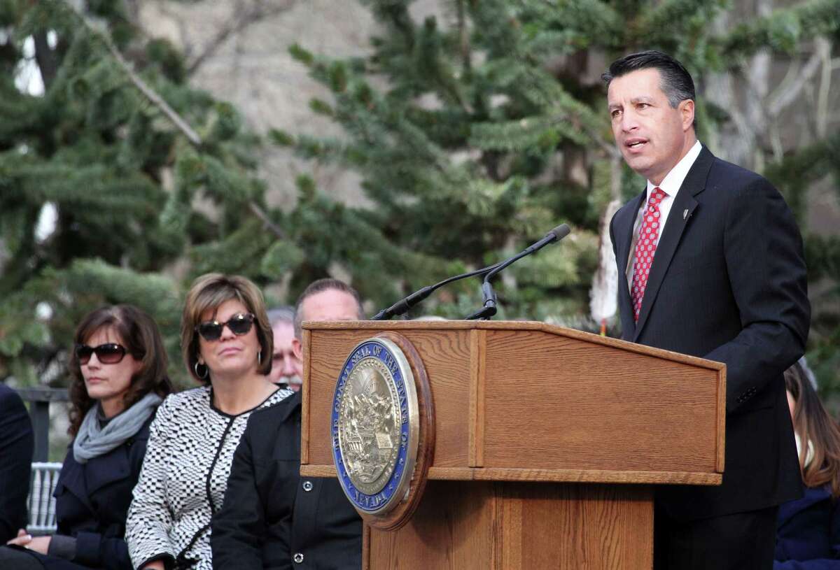 Nevada Gov. Brian Sandoval speaks during his inaugural ceremony on Jan. 5, 2015.