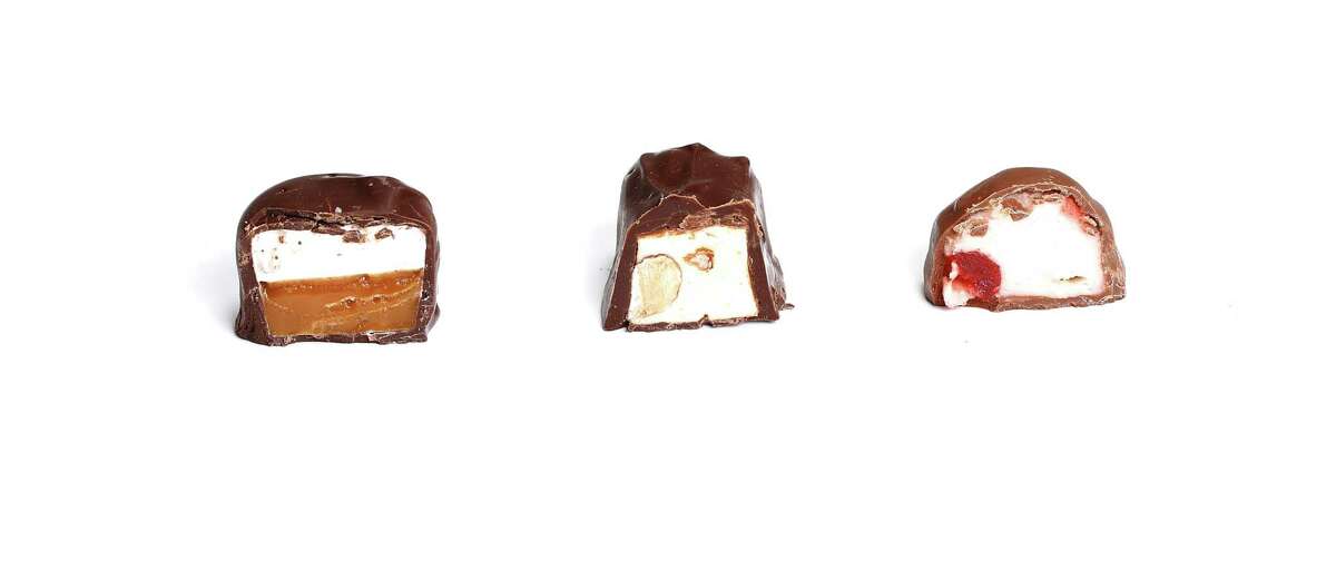 See’s Candies favorites: scotchmallow (left), dark nougat and Mayfair.