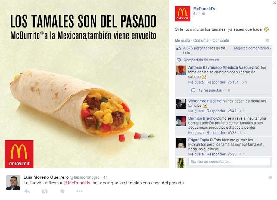 goes 'loco' after McDonald's in Mexico disses tamales, unveils