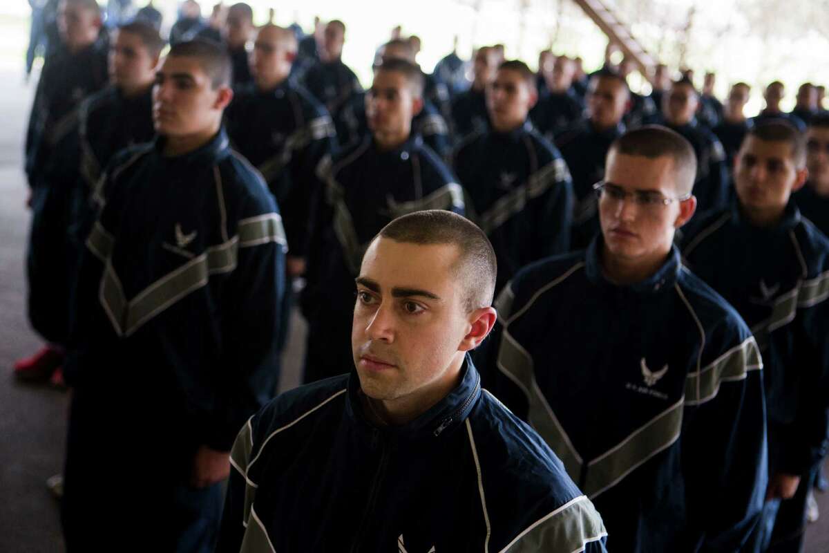 The members of Flight 172 of the 331st Training Squad are among those to go through the revised schedule at Joint Base San Antonio-Lackland that includes the “Capstone” program. Antonio, TX on Friday, February 6, 2015. The first week trainees are a part of the first class to go through Capstone Week.