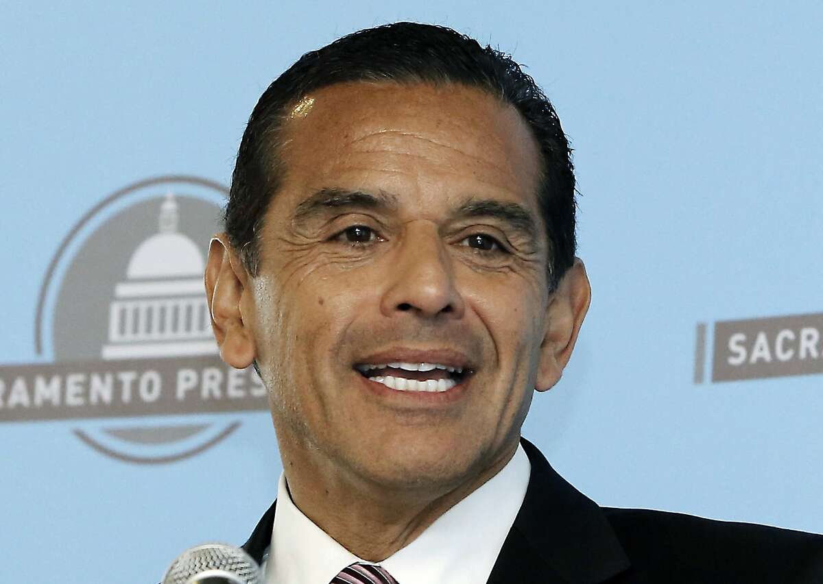 FILE - In this April 16, 2013 file photo, then Los Angeles Mayor Antonio Villaraigosa speaks before the Sacramento Press Club in Sacramento, Calif. Villaraigosa is among those on a long list of possible contenders for U.S. Sen. Barbara Boxer's seat. Boxer announced in January that she would not seek a fifth term. (AP Photo/Rich Pedroncelli, File)