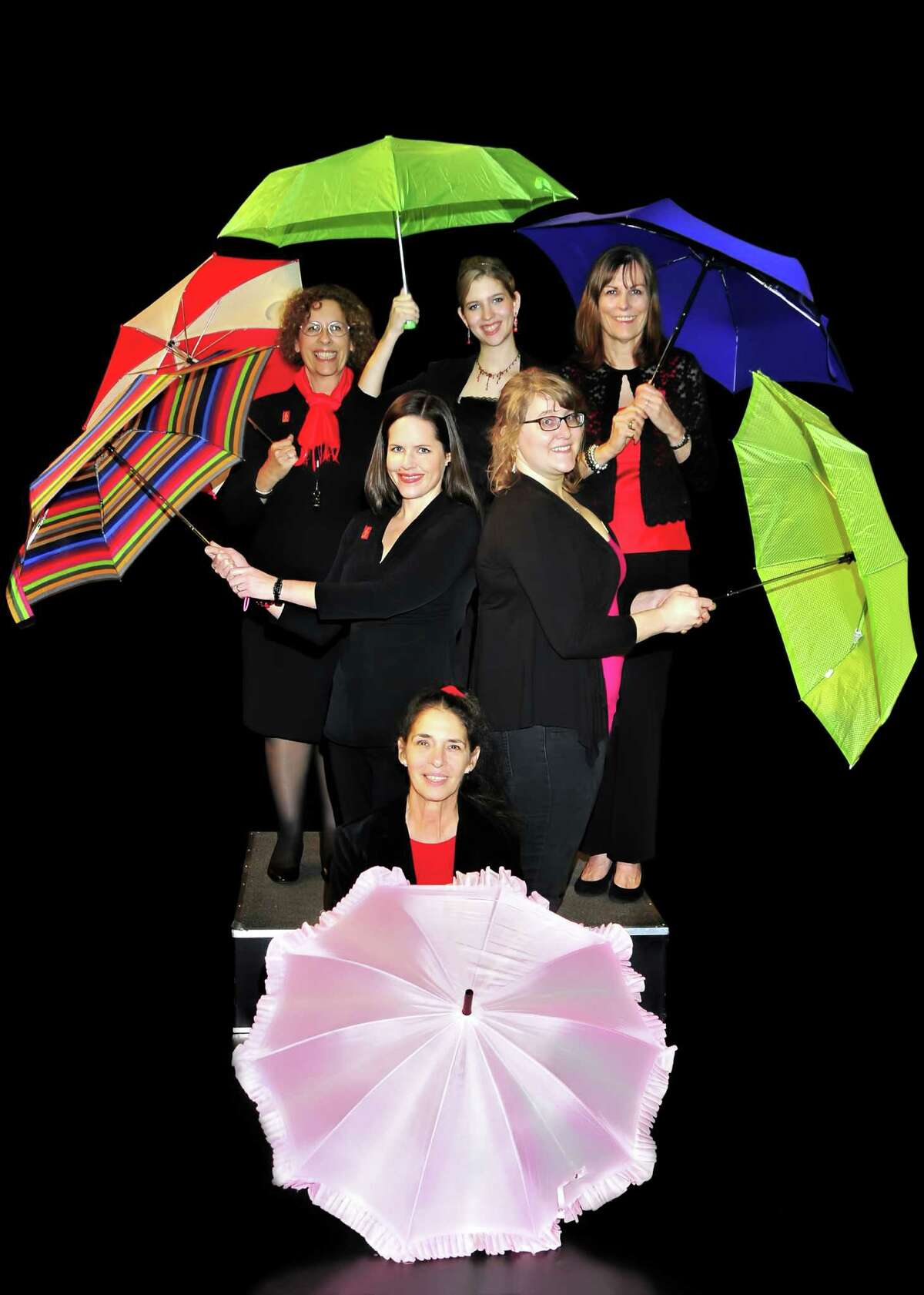 The Fort Bend Symphony brings winter's winds and rains to musical life in the new concert, "Stormy Weather." The family-friendly event is 2 p.m. Sunday, Feb. 22, in the Stafford Centre. From left front, are: Andrea Cope, percussion; Meredith Holtam, violin 2; Bethany Fast, French horn; Marty Koran, violin 2; Sarah Reimund, trumpet' and Marilyn Conger, clarinet.