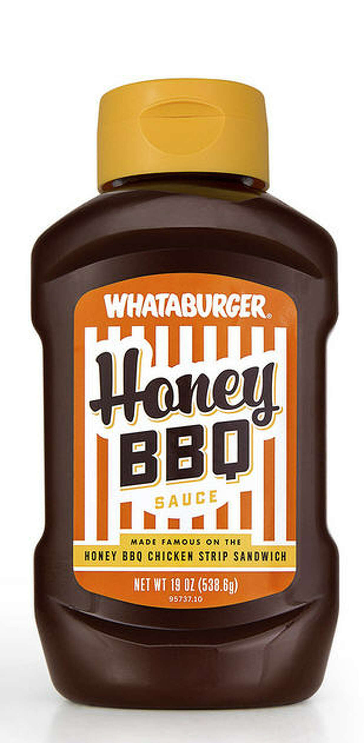 Whataburger Honey BBQ Sauce Available in H-E-B stores statewide (added Feb. 9, 2015). Whataburger says: "A unique blend of savory, sticky sweet goodness, this sauce was made famous on Whataburger’s Honey BBQ Chicken Strip Sandwich, and is great on chicken, beef or any other grill-worthy favorites."