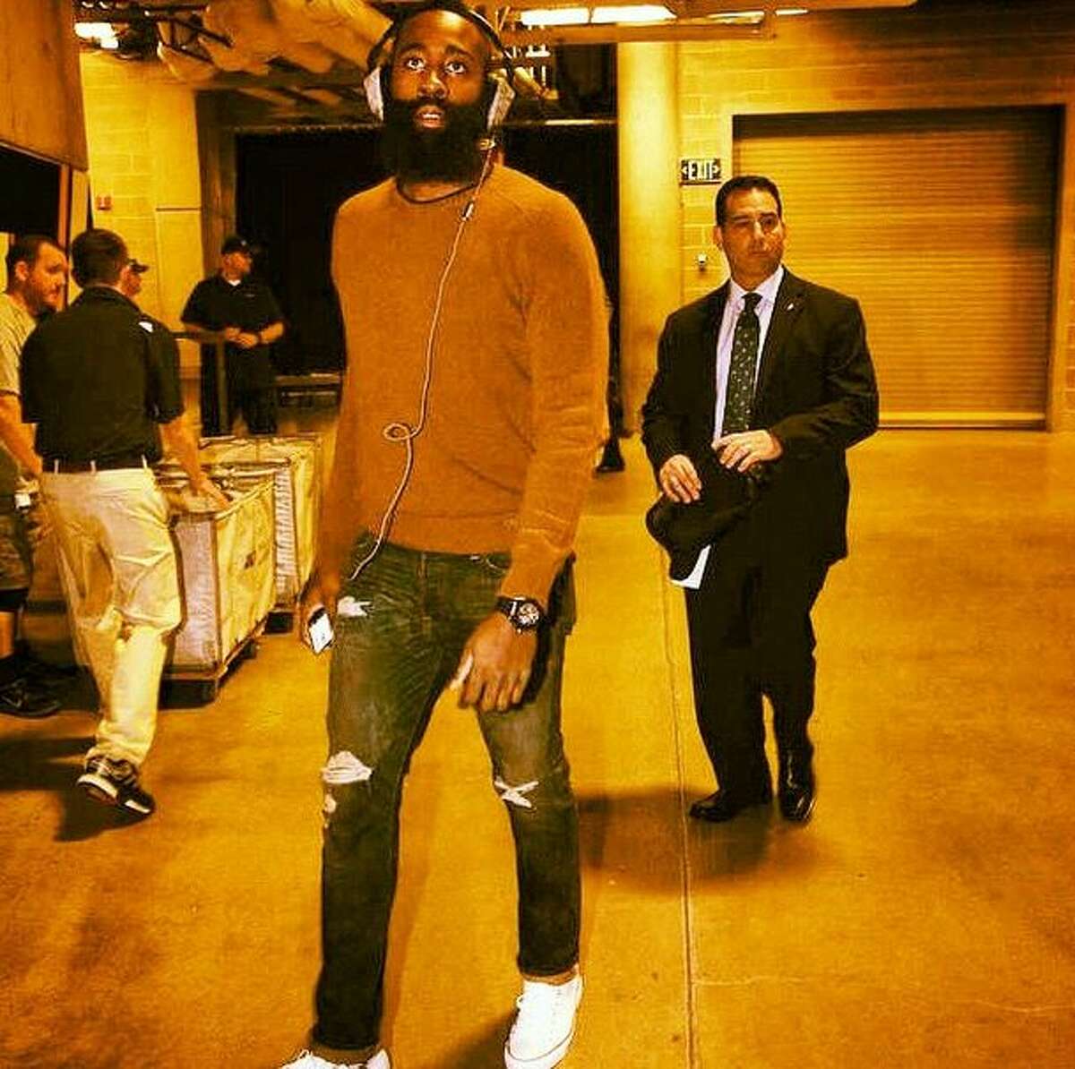 James Harden's fashion sense lands him in all-star style event