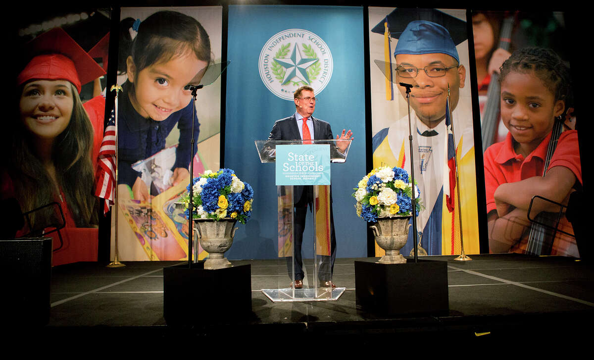 Houston ISD Superintendent Terry Grier delivers his sixth State of the Schools at the Hilton Americas Hotel, Wednesday, Feb. 11.
