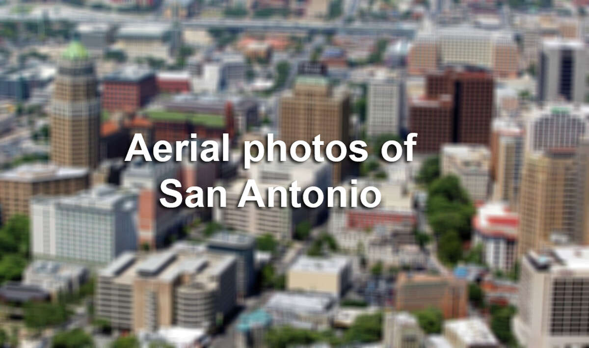 Downtown San Antonio looking toward the west is seen in this Wednesday Aug. 1, 2012 aerial image.