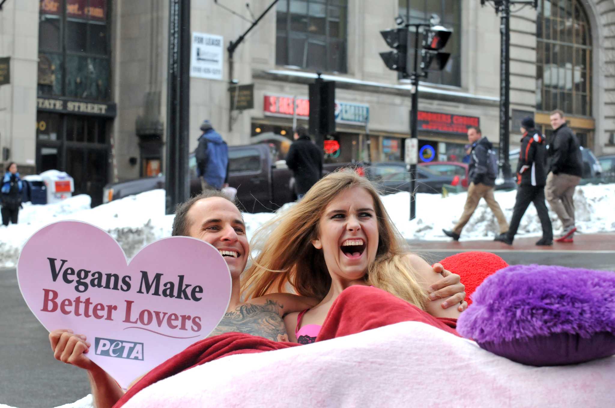 Photos PETA protest Times Union