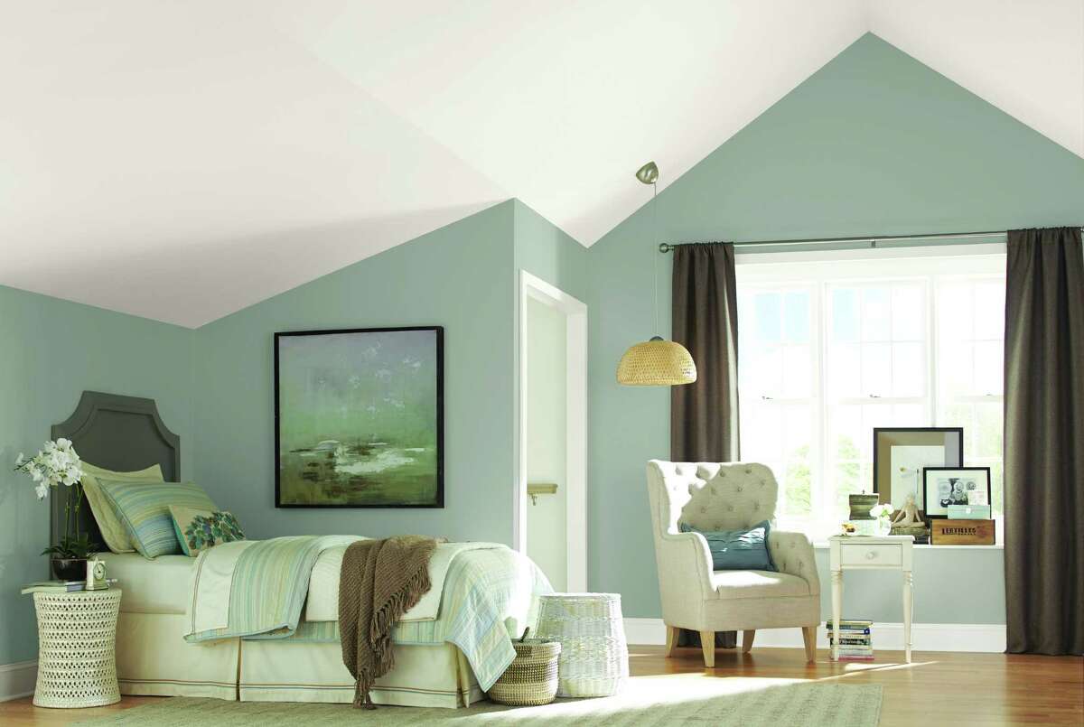 A room featuring Dovetail, one of the grays offered by Sherwin-Williams.