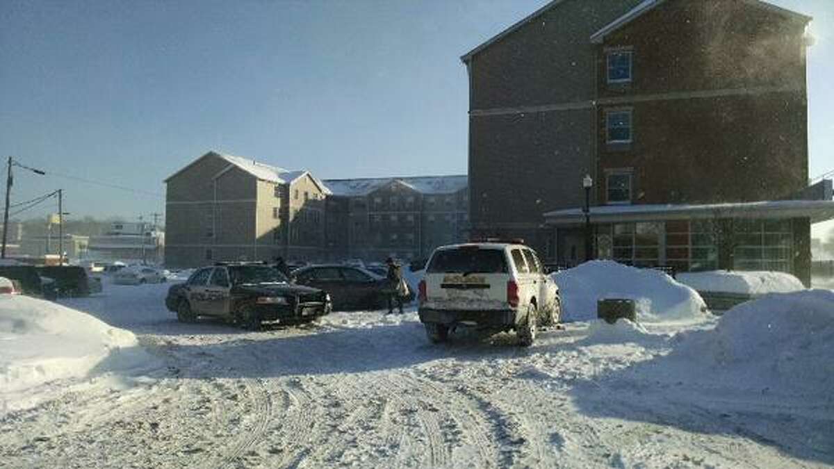 The scene at College Suites at Schenectady County Community College where two college-aged men were stabbed Sunday Feb. 15, 2015. (Photo by Keshia Clukey)