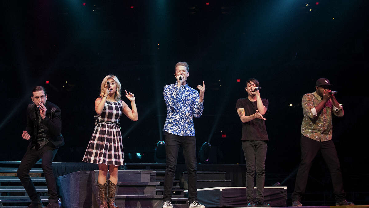 Pentatonix performs at the San Antonio Stock Show & Rodeo on Sunday. Pentatonix is a Grammy-winning a cappella group from Arlington, Texas, with more than 6.7 million YouTube subscribers.