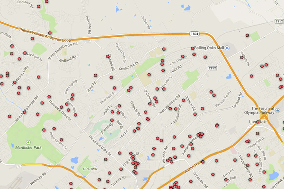 Registered Sex Offender Map Of San Antonio Area Zip Codes 2111