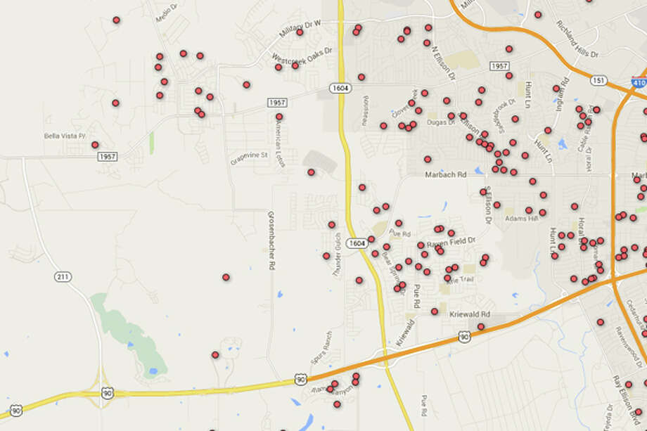 Registered sex offender map of San Antonio-area ZIP codes - San Antonio ...