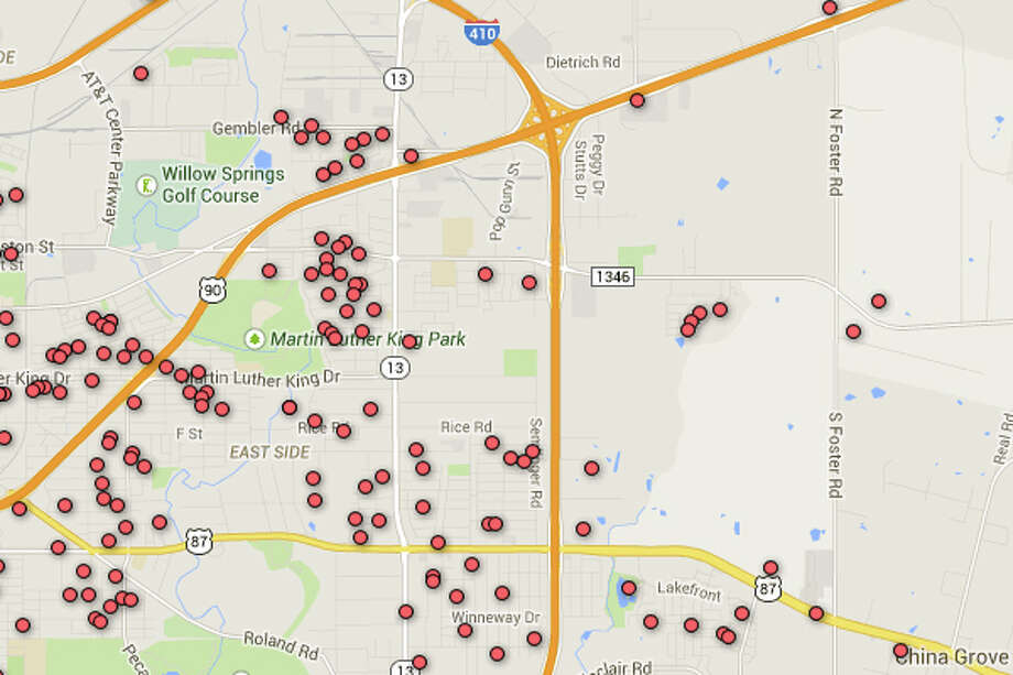 Registered Sex Offender Map Of San Antonio Area Zip Codes San Antonio 2378