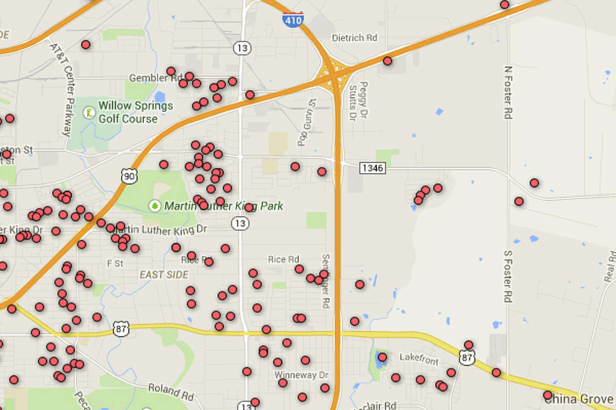 Registered Sex Offender Map Of San Antonio Area Zip Codes 7209