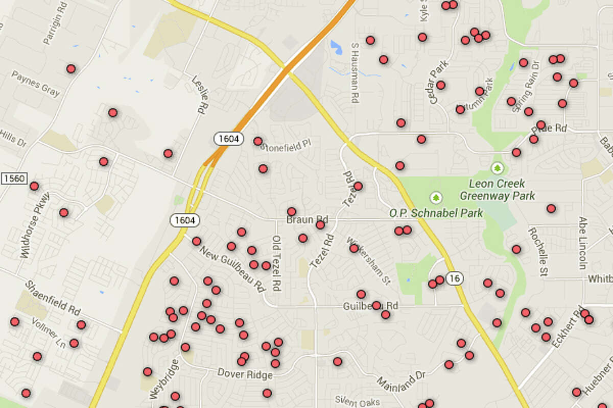 Registered Sex Offender Map Of San Antonio Area Zip Codes 4825