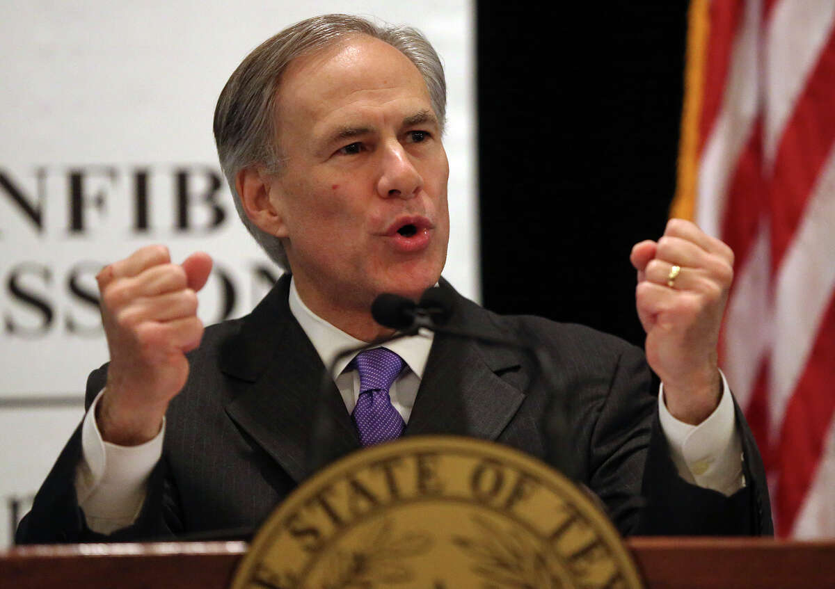 Governor Greg Abbott delivers remarks at the National Federation of Independent Business' Samll Business Day luncheon at the Sheraton Hotel in Austin on February 3, 2015.
