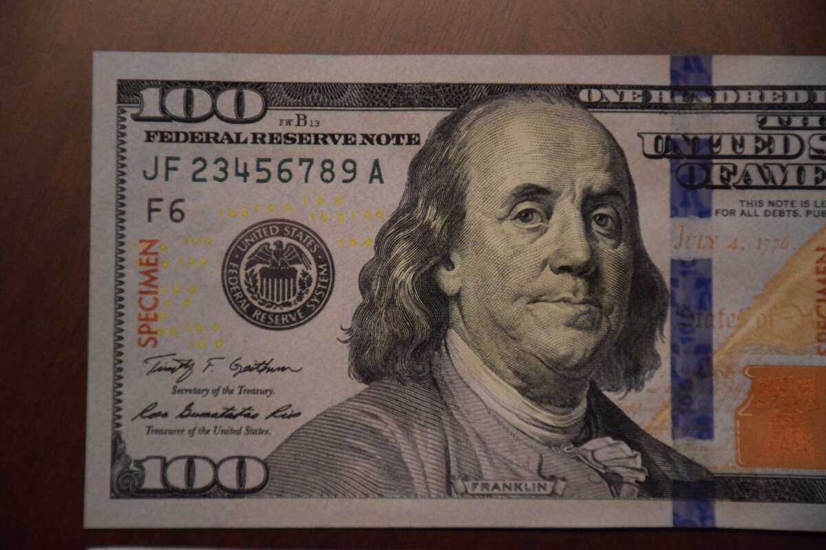 New $100 bills use security features including color shifting ink to prevent counterfeiting.