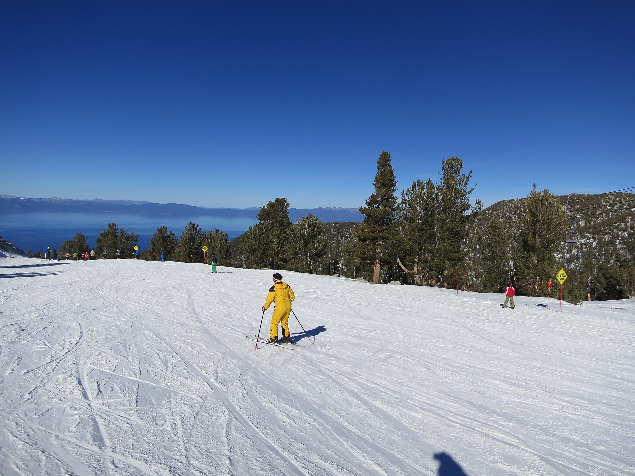 Beginning skiers need to keep their downhill perspectives