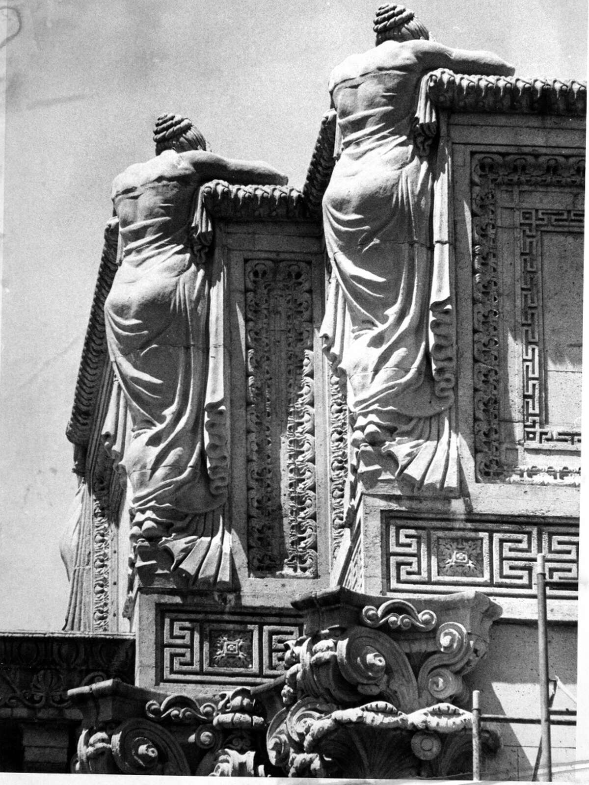 More Palace of Fine Arts reconstruction. Spero Anargyros helped repair and reconstruct some the statuary.