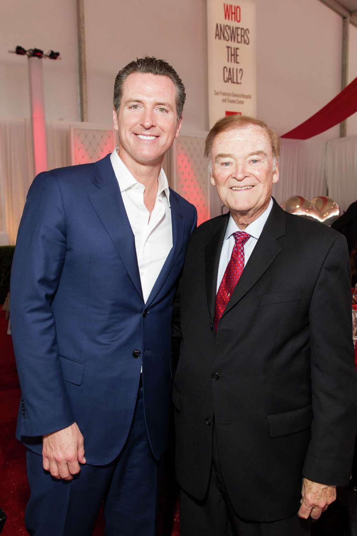 The Honorable Gavin Newsom and Frank Jordan at the Heroes & Hearts Luncheon on February 12, 2015.